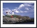 Art Poster Metal Framed Print - Cape Neddick Light - Artist: William Neill- Poster Size: 24 X 32