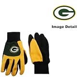 Green Bay Packers Color Block Green Grip Work Glove w/ Yellow Fingers