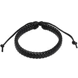 Black Imitation Leather Knot Clasp Bracelet