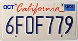 California Red White and Blue License Plate