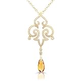 One of a Kind Citrine & 3/4ctw Diamond Necklace (GH/VS-SI) in 18kt Gold