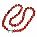 Sterling Silver Red Jade Beaded Necklace, 18"