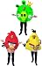 Angry Birds - Green King Pig,Yellow Bird,Red Bird Group Costume Set