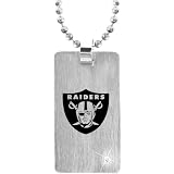 Team Titanium Oakland Raiders Steel Dog Tag with Cubic Zirconia Insert