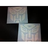 1 Pair of Transformers Autobots Racing Decal Sticker (New) White Size 5''x4.7'' by click2go