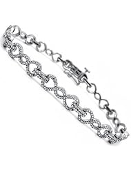 1.90ct Round Diamond Prong Set Tennis Bracelet 14k White Gold