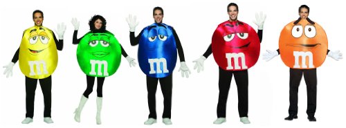 Check price M&M Candy Poncho Group Costume Adult Standard Set of 5