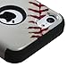 APPLE IPHONE 5C WHITE BLACK BASEBALL SPORT HYBRID RIB CAGE COVER HARD GEL CASE + FREE SCREEN PROTECTOR from [ACCESSORY ARENA]