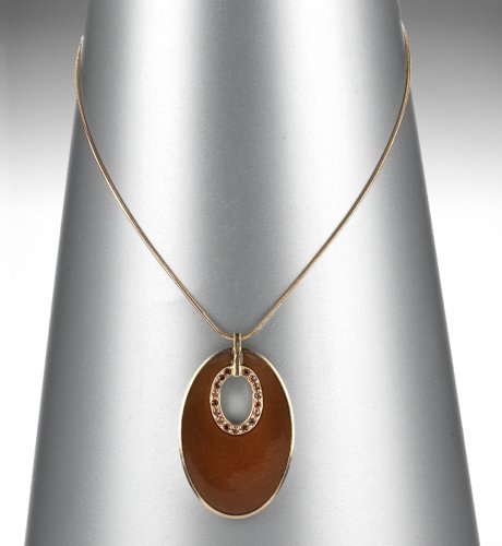 Oval Sparkle Pendant Necklace