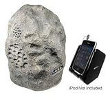 Cables To Go Audio Unlimited Premium 900MHz Wireless Weather Resistant Rechargeable Rock 1 Speaker System with Dual Power Transmitter, Granite (SPK-ROCK3)