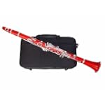 Hameln Clarinet wtih Red Body, Silver Keys & Adjustable Thumb Rest $229.00