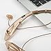 GJT®Wireless Stereo Bluetooth 4.0 Headsets Headphones Flex Neck Strap EarBuds Lightweight Noise Cancelling Earphones for iPhone,Samsung,Android Cellphones Enabled Bluetooth Device(GOLD)