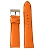 Watch Band Nylon and Leather Orange 24mm
