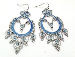 Victorian Chandelier Blue Crystal Fashion Earrings