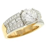 Round/Baguette Diamond Engagement Ring 1.55ct (cz ctr)