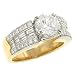 Round/Baguette Diamond Engagement Ring 1.55ct (cz ctr)