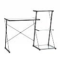 Tiered Desk - Black/ Clear Glass