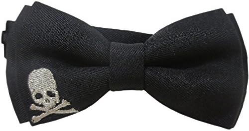 SLL Men's Handmade Pre-tied Bow Tie Adjustable Self Tie Bowties Skull Pattern 1