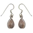 Rose Quartz Dangle-Earrings Sterling Silver Jewelry 1 inch
