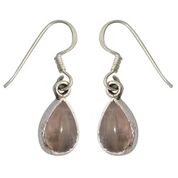 Rose Quartz Dangle-Earrings Sterling Silver Jewelry 1 inch