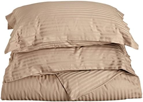 HomeBedding 800 Thread Count Taupe Stripe 1PC Duvet Cover in Twin Size - 100% Egyptian Cotton