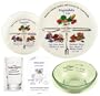 Portion Doctor 4 Piece Diabetes Diet Kit- Color - Small Plate Black Design - Bowl White Plastic