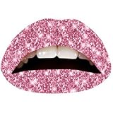 Temporary Lip Tattoo- Pink Rose Glitter