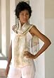 Silk batik scarf, 'Feminine'