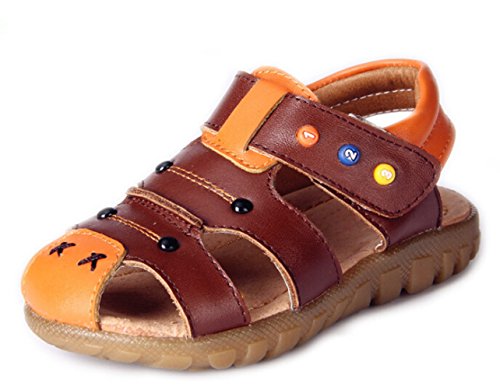 DADAWEN Boy's Girl's Adventure Seeker Closed Toe T Dress Sandal (Toddler/Little Kid/Big Kid)