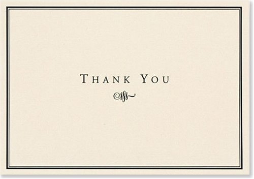 Black And Cream Thank You Notes (Note Card Series)