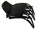 Parcelona French Paw Black Wide Covered Spring Side Slide In Jaw Yoga Hair Claw Clip