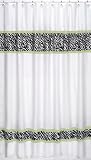 Lime Funky Zebra Kids Shower Curtain