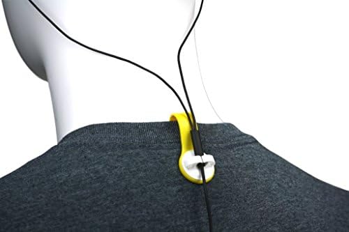 Bud Buttons By SPRK - Magnetic Headphone &amp; Earbud Cord Organizer - Sure Stay Clip Great for Musicians, Runners &amp; Outdoor Fitness (Yellow/White)