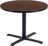 IMAGE OF Virco Quick Ship 36'' Round Walnut Cafe Table with 33'' Diameter Base