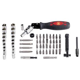 Smith and Wesson SW1014 Ratchet Screwdriver Bit and Socket Set, 61-Piece by SMITH and WESSON