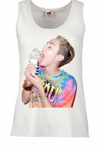 Miley Ray Cyrus Ice Cream Sexy Twerk Actress Singer Rca Women Men Vest Tank Top T-shirt