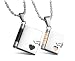 Stainless Steel Couples "Love Story" Book Pendants His & Her Necklace Set 22" Chain Engravable