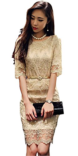 ドレス ワンピース ゴージャス セクシー レース 半袖 パーティ デート カジュアル キュート エレガンス レディース 秋物 冬物 可愛いスカーフ付き R570