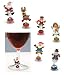 Jingle Christmas Wine Glass Charms With Suction Cups