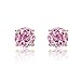 Solid 14K Gold Studs 6mm Round Cubic Zircornia Basket Setting Screwback Stud Earrings, Choice of Colors