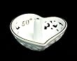 4" Golden 50th Anniversary Porcelain Heart Shaped Ring Holder #45657