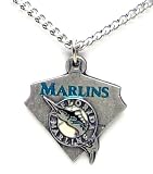 Florida Marlins Chain Necklace & Enameled Pewter Pendant
