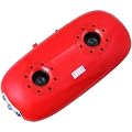 August MB100R Lecteur Baladeur MP3 Portable avec Haut-parleurs St�r�o Int�gr� et Lampe LED - Couleur: Rouge