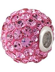 SilveRado(tm) BM001-2 Bling Razzle Dazzle Pink Bead / Charm