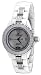 Oniss #ON8891-L Women's Stainless Steel Trim Crystal Accented White Ceramic Watch