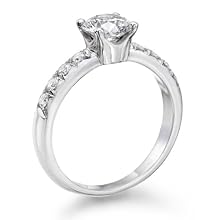 1 ct, E Color, SI2 Clarity, Certified, Round Cut, Diamond Engagement Ring in 18K Gold / White