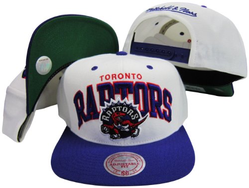 Toronto Raptors White/ Purple Two Tone Plastic Snapback Adjustable Snap Back Hat / Cap