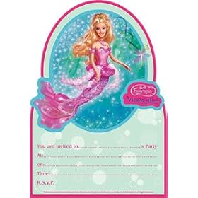 Barbie Mermaidia Party Invitations