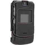 Superior Black Leather Shell for Motorola RAZR