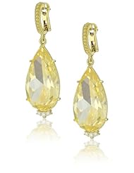 Judith Ripka "Candy" Candy Stone Pear On Canary Drop Earrings
